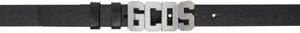 GCDS Black Classic Logo Belt