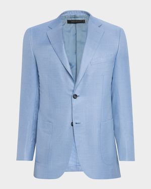 Men's Wool-Silk Hopsack Blazer