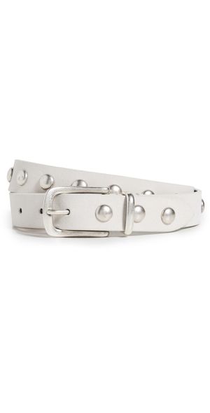 Anderson's Slim Studded Suede Belt Ecru F4 70