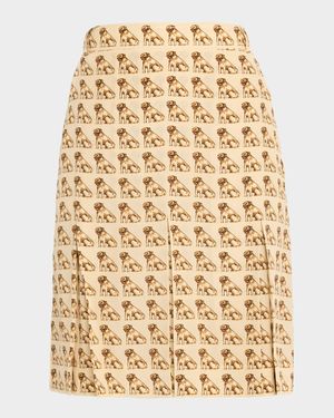 Petit Charles Pleated Crepe De Chine Skirt