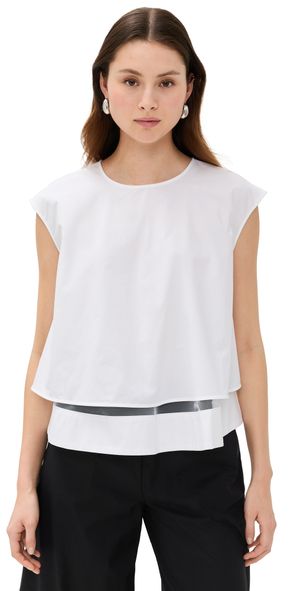 MEIMEIJ Poplin Top with Mesh Poplin Layer Off White 44
