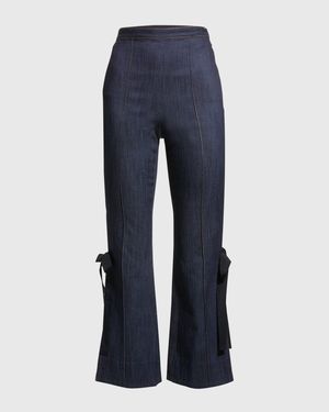 Lou Side-Split Denim Pants