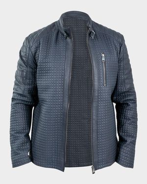 Men's Braille Quilted Leather Jacket