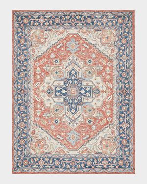 Richmond Serapi Hand-Tufted Red/Blue Rug, 5' x 8'