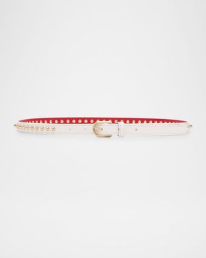 Cabata Paris Spike Skinny Belt in Calf Leather