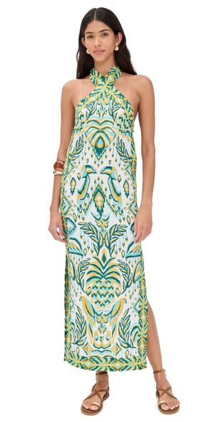 FARM Rio Tropical Tapestry Off-White Halter Neck Dress Tropical Tapestry Off White XXS