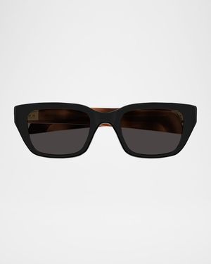 Unisex BV1393S Acetate Rectangle Sunglasses