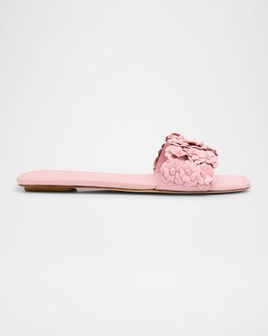 Meadow Flower Leather Slides