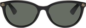 Gucci Black Light Acetate GG Oval Sunglasses