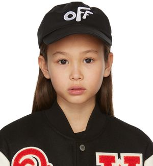 Off-White Kids Black Stamp Baseball Cap