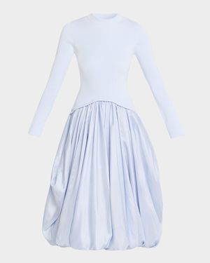 Kenlie Long-Sleeve Bubble Midi Dress