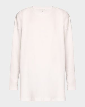 Side Panelled Round Neck Long Sleeve T-Shirt (Mid Plus Length)