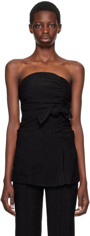 GANNI Black Strapless Camisole