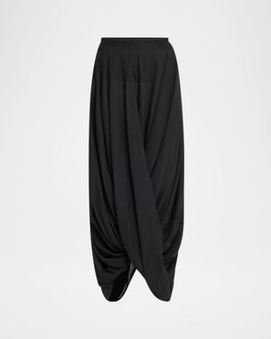 Draped Cocoon Maxi Skirt