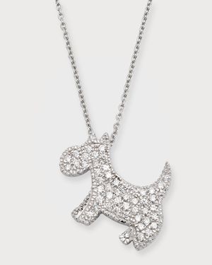 18k Diamond Scottie Dog Pendant Necklace