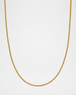 Men's Box Chain Necklace in 18K Gold, 1.7mm, 24"L