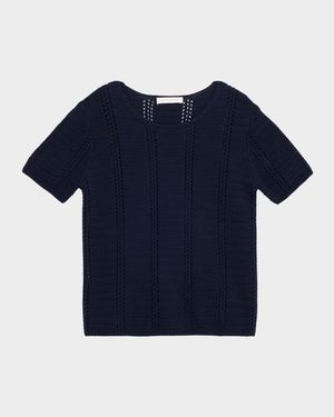 Jayden Shrunken Short-Sleeve Knit Top