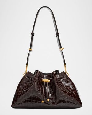 Bon Bon Medium Croc-Embossed Leather Shoulder Bag