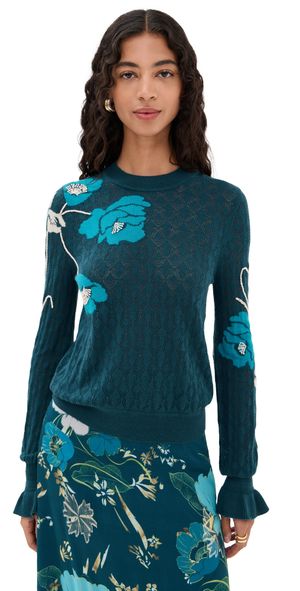 Figue Patricia Sweater Blooming Floral Peacock Blue S