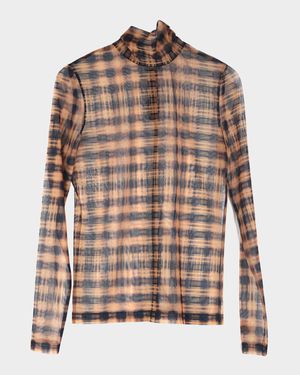 Sulley Plaid Turtleneck Top