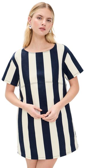 SIMONMILLER Sahara Short Sleeve Mini Dress Navy/Cream M