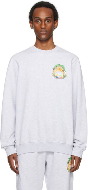 Casablanca Pull molletonné Triomphe d'orange gris