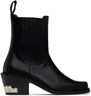 Toga Virilis Bottes chelsea noires en cuir