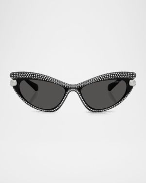 SK6038 Cat-Eye Embellished Sunglasses