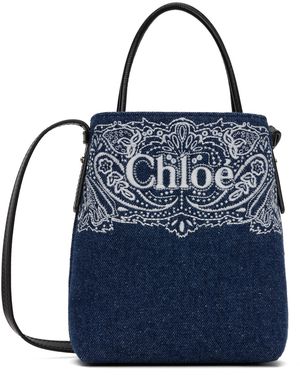 Chloé Micro cabas bleu en denim - Sense