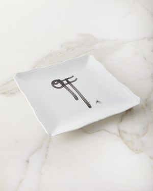 Off White Square Plate - 10"