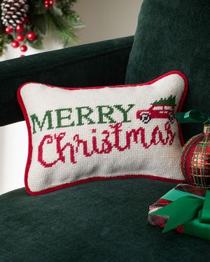 Merry Christmas Decorative Pillow, 6.5" x 9"