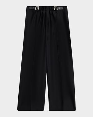 Belt Cinched Wide-Leg Trousers