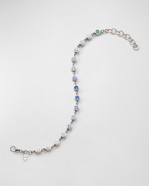 Sterling Silver Ombre Sapphire Tennis Bracelet