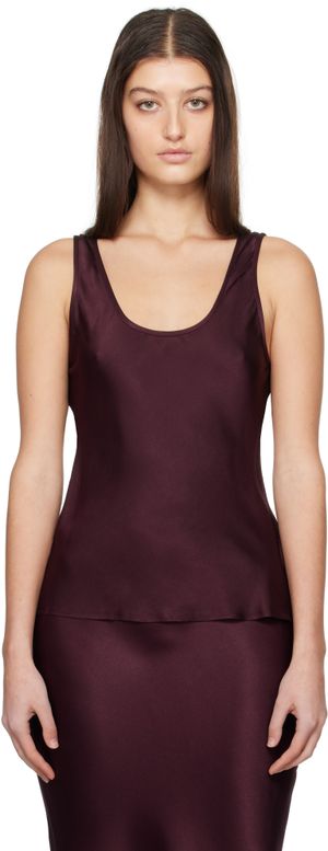 ANINE BING Burgundy Lea Tank Top