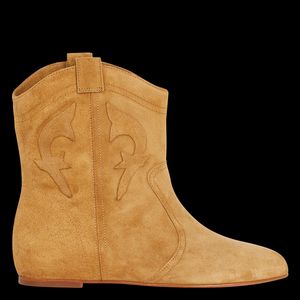 Ba&sh - Bottines plates en cuir velours - Taille 41 - Marron