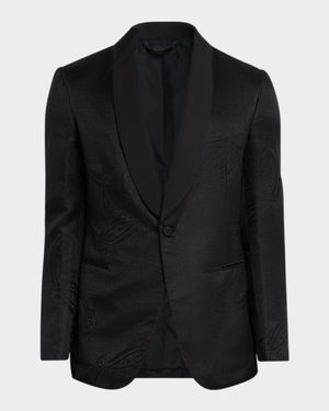 Men's Paisley Jacquard Single-Breasted Blazer