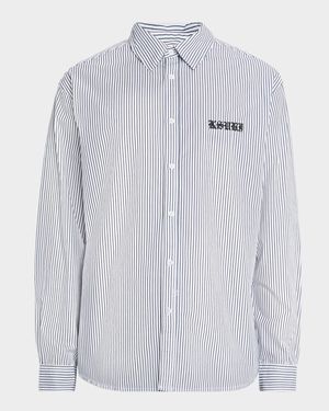 Men's Haunted Striped Button-Front Shirt