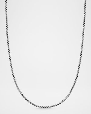 1.7mm Men's Box Chain Necklace in Silver