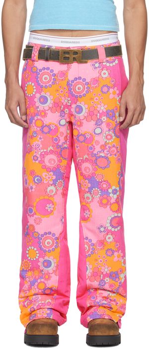 ERL Pink Floral Down Trousers