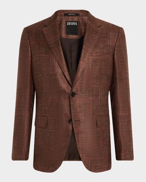 Men's Melange Tonal Plaid Sport Coat