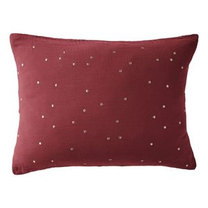 L'effet Papillon - Taie d'oreiller percale de coton - Taille 60x60 cm - Rouge