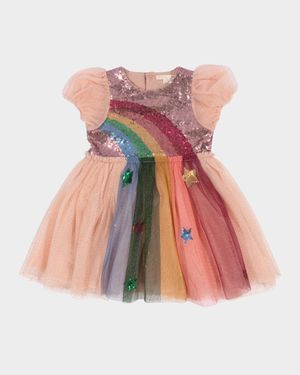 Girl's Odette Rainbow Dress, Size 18M-10