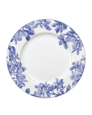 Arbor Blue Rimmed Dinner Plates, Set of 4