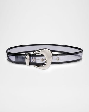 Bubble Belt in Clear PVC and Patent Leather