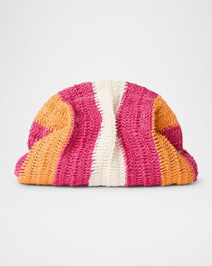 Stella Striped Straw Clutch Bag