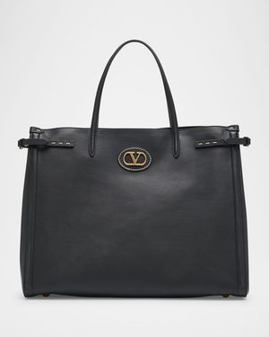 Men's Antibes Large Leather VLogo Tote Bag
