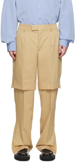 VTMNTS Tan Layered Trousers