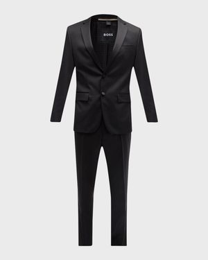 Men's Halven Gentry Satin Lapel Wool Two-Piece Tuxedo