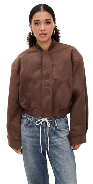 Lioness Legacy Faux Suede Bomber Jacket Coffee XXL