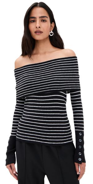 Free People Evergreen Sweater Black And White Comb XS